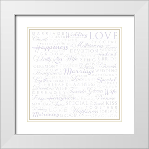 Wedding Type White Modern Wood Framed Art Print with Double Matting by Grey, Jace