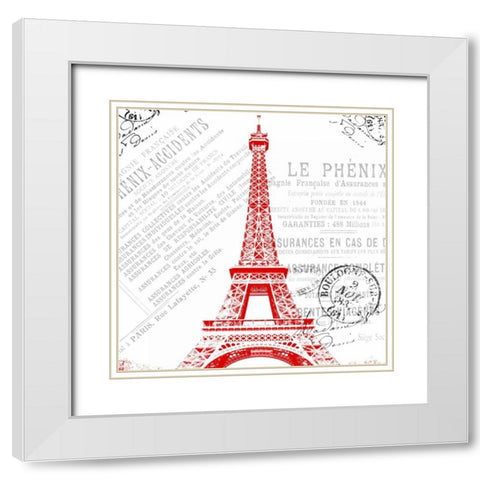 Paris 2 White Modern Wood Framed Art Print with Double Matting by Grey, Jace