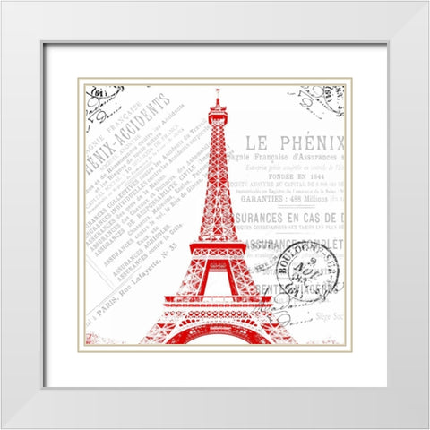 Paris 2 White Modern Wood Framed Art Print with Double Matting by Grey, Jace