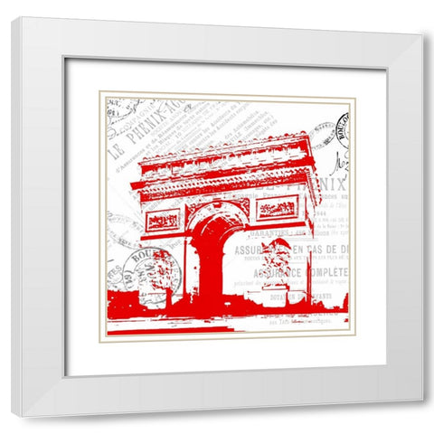 Paris 5 White Modern Wood Framed Art Print with Double Matting by Grey, Jace