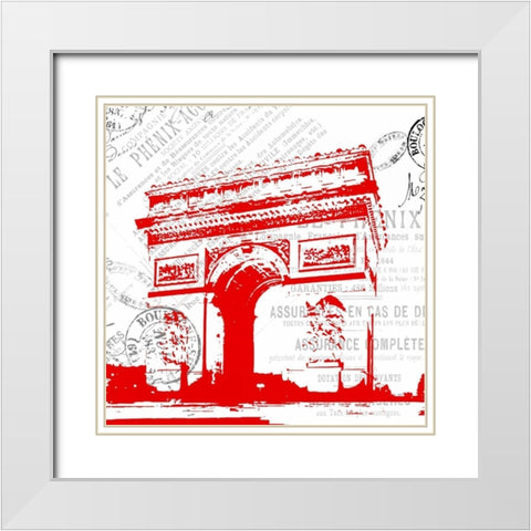 Paris 5 White Modern Wood Framed Art Print with Double Matting by Grey, Jace