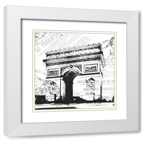 Paris Arch White Modern Wood Framed Art Print with Double Matting by Grey, Jace