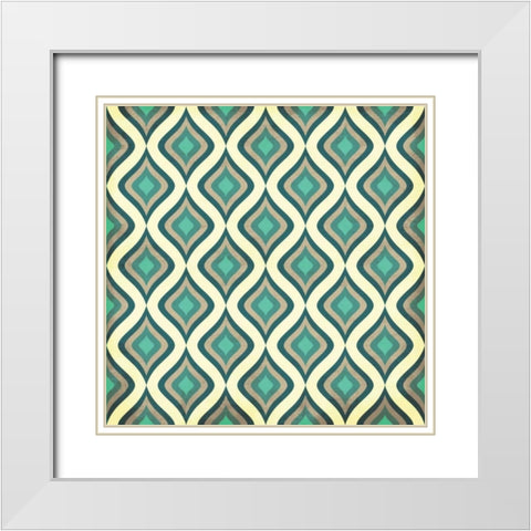 Pattern 1 White Modern Wood Framed Art Print with Double Matting by Grey, Jace