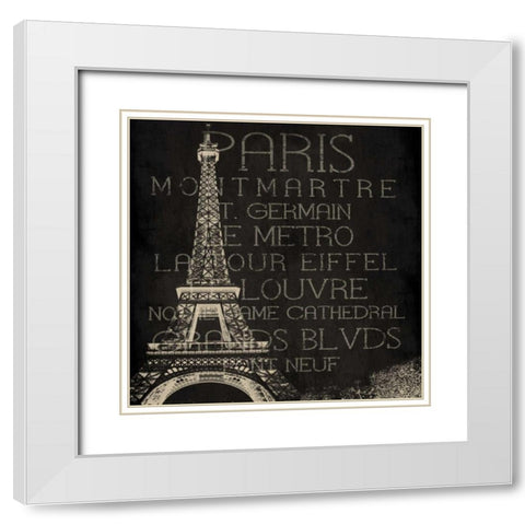 Paris Type White Modern Wood Framed Art Print with Double Matting by Grey, Jace