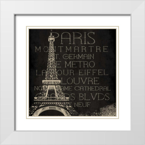 Paris Type White Modern Wood Framed Art Print with Double Matting by Grey, Jace