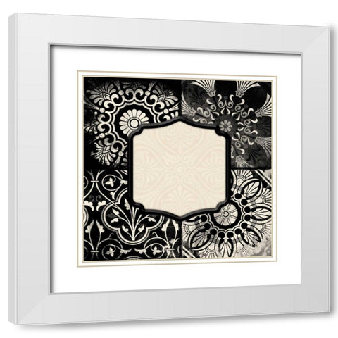 Black cream border White Modern Wood Framed Art Print with Double Matting by Grey, Jace