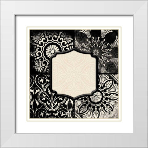 Black cream border White Modern Wood Framed Art Print with Double Matting by Grey, Jace