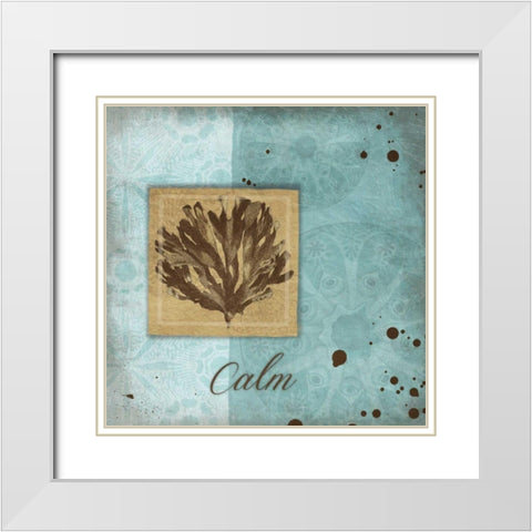 Calm White Modern Wood Framed Art Print with Double Matting by Grey, Jace