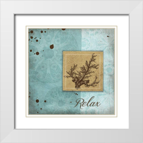 Relax White Modern Wood Framed Art Print with Double Matting by Grey, Jace