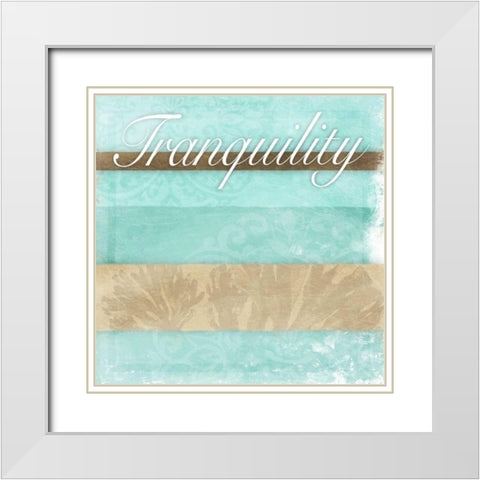 Tranquility White Modern Wood Framed Art Print with Double Matting by Grey, Jace