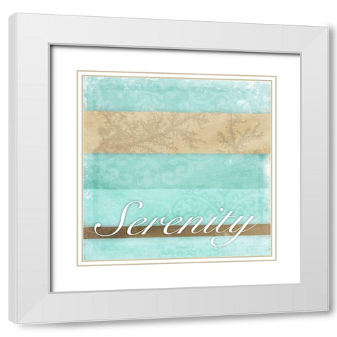 Serenity White Modern Wood Framed Art Print with Double Matting by Grey, Jace