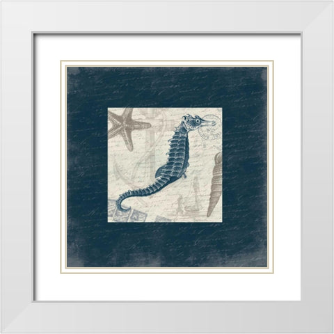 Seahorse Bordered White Modern Wood Framed Art Print with Double Matting by Grey, Jace