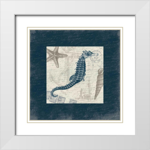 Seahorse Bordered White Modern Wood Framed Art Print with Double Matting by Grey, Jace