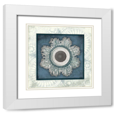 Coastal blue mate bordered White Modern Wood Framed Art Print with Double Matting by Grey, Jace