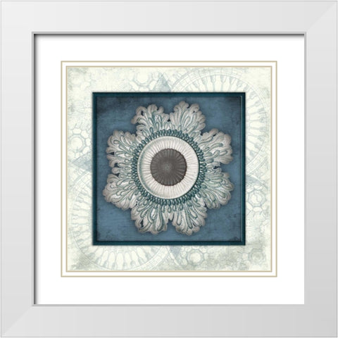 Coastal blue mate bordered White Modern Wood Framed Art Print with Double Matting by Grey, Jace