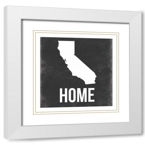 Cali White Modern Wood Framed Art Print with Double Matting by Grey, Jace