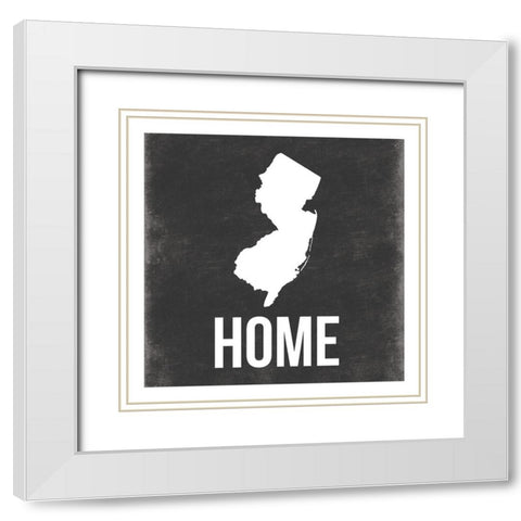 New Jersey White Modern Wood Framed Art Print with Double Matting by Grey, Jace