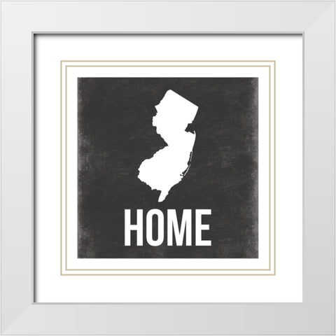 New Jersey White Modern Wood Framed Art Print with Double Matting by Grey, Jace