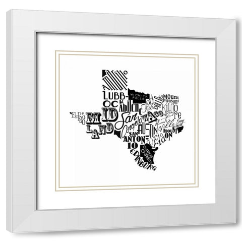 Texas White Modern Wood Framed Art Print with Double Matting by Grey, Jace