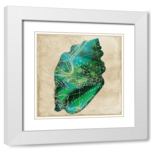 Map Shell White Modern Wood Framed Art Print with Double Matting by Grey, Jace