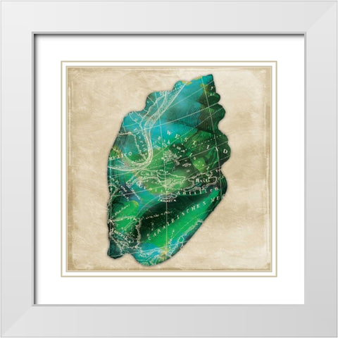Map Shell White Modern Wood Framed Art Print with Double Matting by Grey, Jace