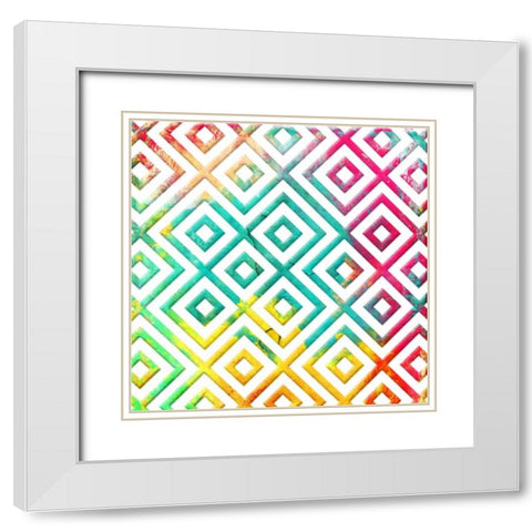Bright Cosmic pattern White Modern Wood Framed Art Print with Double Matting by Grey, Jace