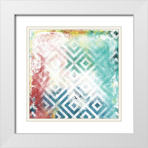 Happy Cosmic pattern White Modern Wood Framed Art Print with Double Matting by Grey, Jace