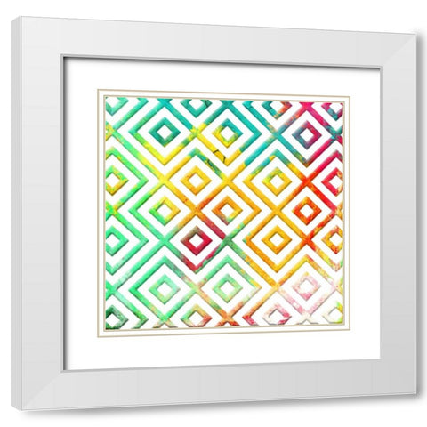 Bright Cosmic pattern mate White Modern Wood Framed Art Print with Double Matting by Grey, Jace