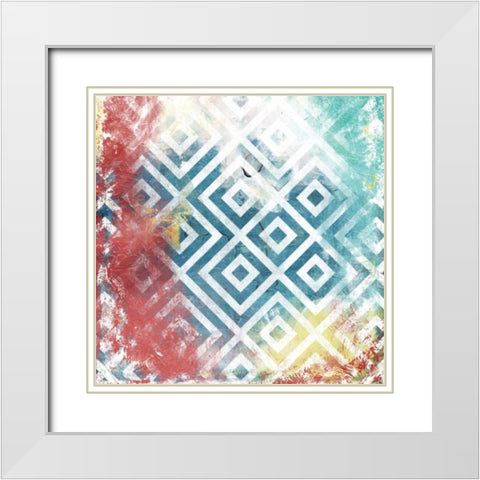 Happy Cosmic pattern mate White Modern Wood Framed Art Print with Double Matting by Grey, Jace
