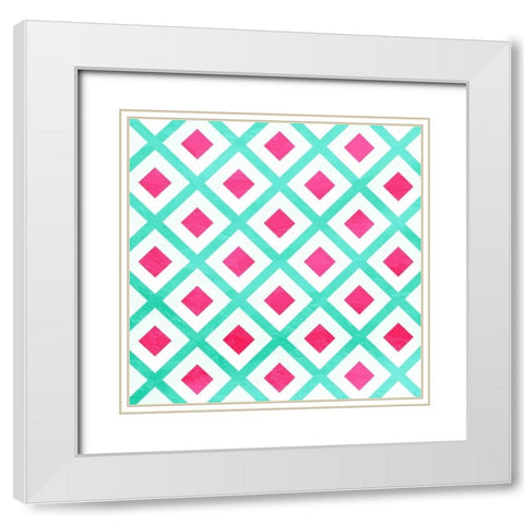 Square turn White Modern Wood Framed Art Print with Double Matting by Grey, Jace