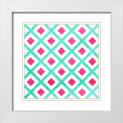 Square turn White Modern Wood Framed Art Print with Double Matting by Grey, Jace