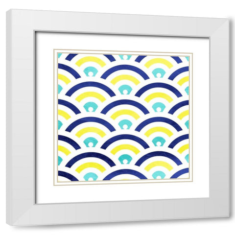 Smooth signals White Modern Wood Framed Art Print with Double Matting by Grey, Jace