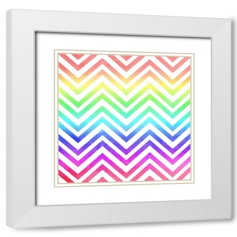 Colorful Valleys White Modern Wood Framed Art Print with Double Matting by Grey, Jace