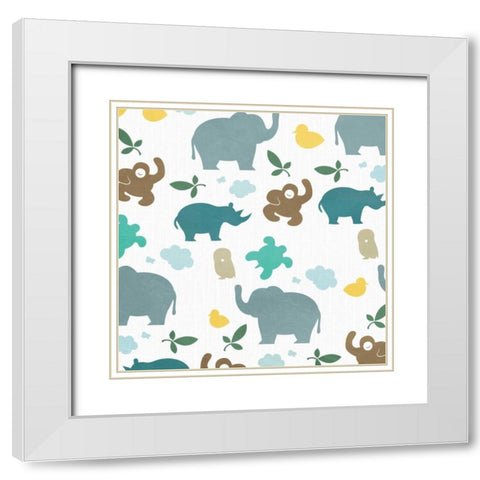 Juvenile Safari White Modern Wood Framed Art Print with Double Matting by Grey, Jace