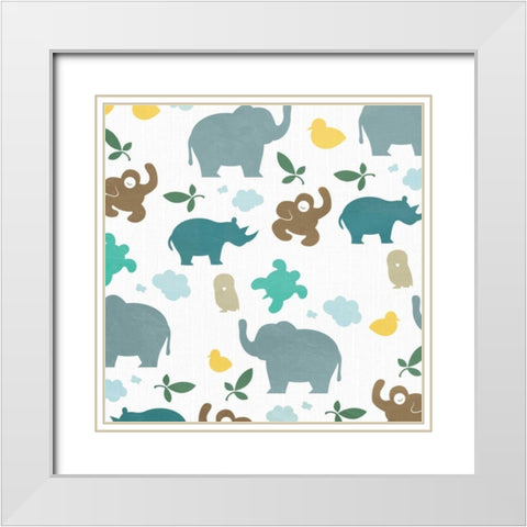 Juvenile Safari White Modern Wood Framed Art Print with Double Matting by Grey, Jace