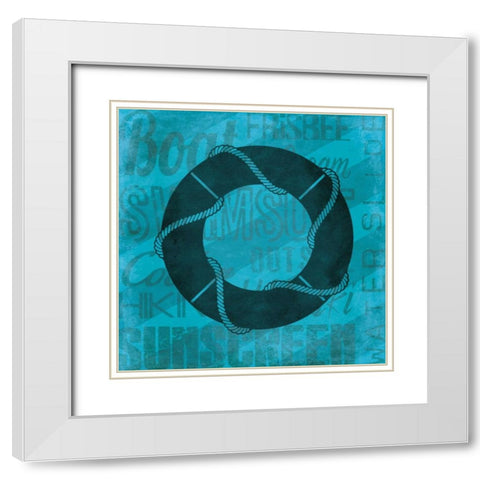 Summer Bright Lifesaver White Modern Wood Framed Art Print with Double Matting by Grey, Jace