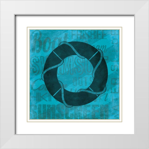 Summer Bright Lifesaver White Modern Wood Framed Art Print with Double Matting by Grey, Jace