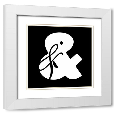 Ampersand Black White Modern Wood Framed Art Print with Double Matting by Grey, Jace