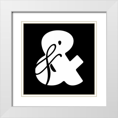 Ampersand Black White Modern Wood Framed Art Print with Double Matting by Grey, Jace