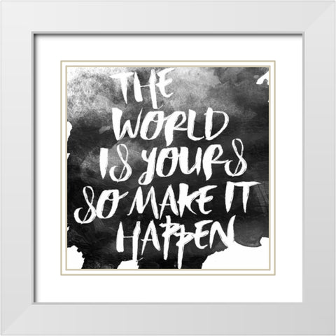World Is Yours White Modern Wood Framed Art Print with Double Matting by Grey, Jace