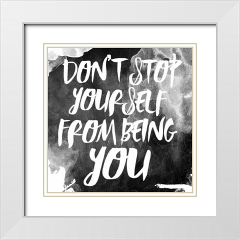 Dont Stop White Modern Wood Framed Art Print with Double Matting by Grey, Jace