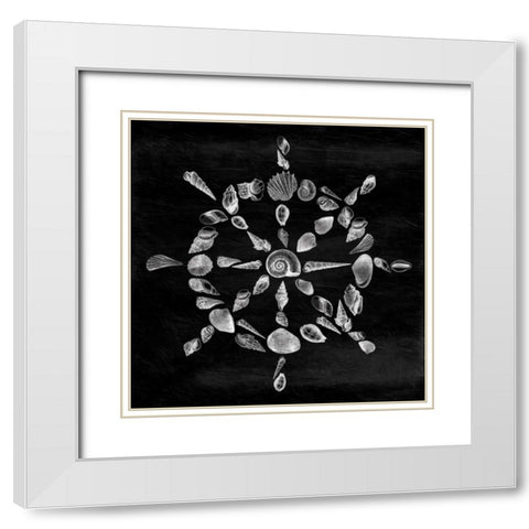 Shell Wheel White Modern Wood Framed Art Print with Double Matting by Grey, Jace