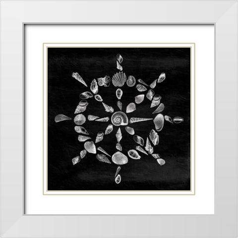 Shell Wheel White Modern Wood Framed Art Print with Double Matting by Grey, Jace