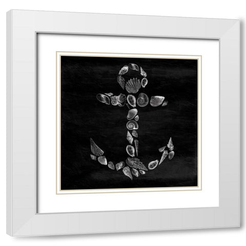 Shell Anchor White Modern Wood Framed Art Print with Double Matting by Grey, Jace
