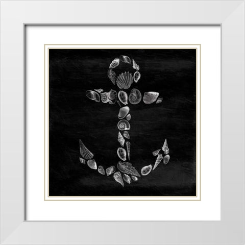 Shell Anchor White Modern Wood Framed Art Print with Double Matting by Grey, Jace