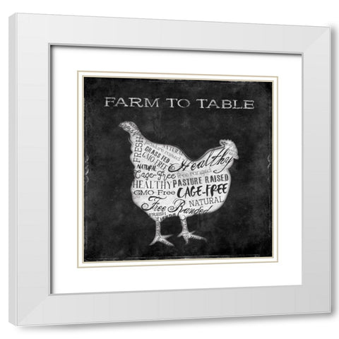 Farm To Chicken White Modern Wood Framed Art Print with Double Matting by Grey, Jace
