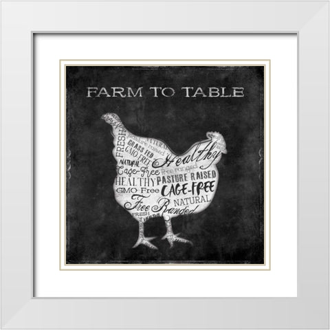 Farm To Chicken White Modern Wood Framed Art Print with Double Matting by Grey, Jace