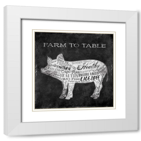 Farm To Pig White Modern Wood Framed Art Print with Double Matting by Grey, Jace
