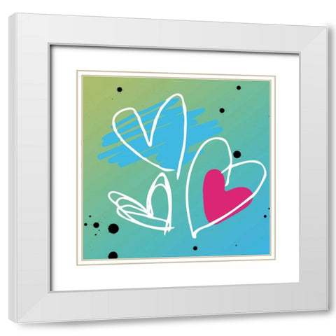 Love is bright White Modern Wood Framed Art Print with Double Matting by Grey, Jace