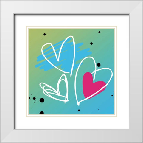 Love is bright White Modern Wood Framed Art Print with Double Matting by Grey, Jace